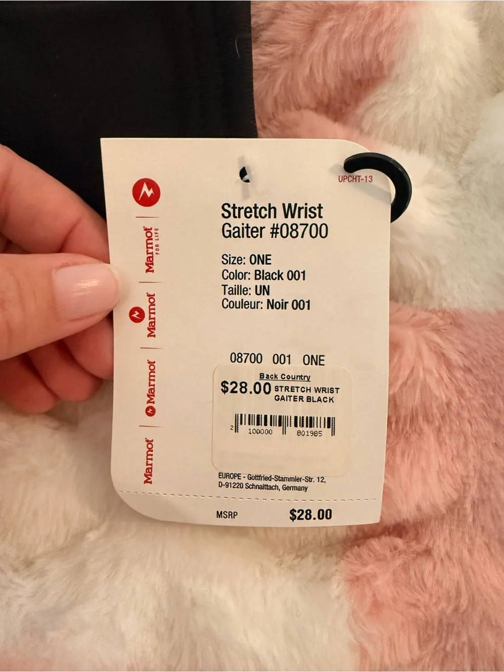 Marmot Black Stretch Wrist Gaiters
